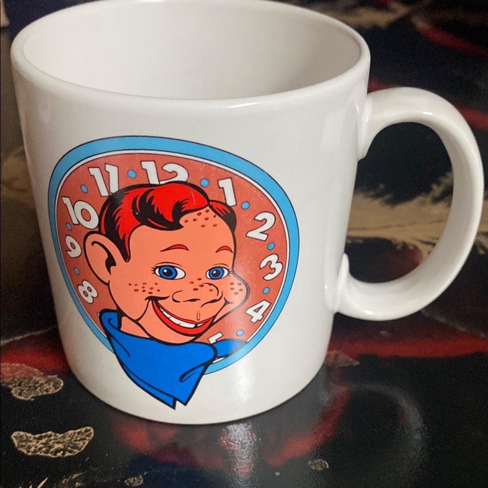 White Ceramic Mug with Cartoon Design